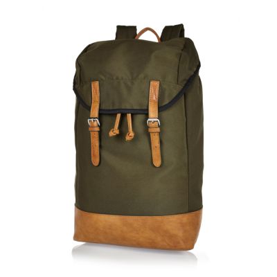 Green double strap backpack